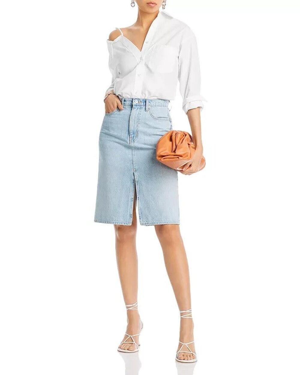 Derek Lam 10 Crosby women Juliet Cotton Denim Jean Skirt size 24 = 0 Ludlow $245